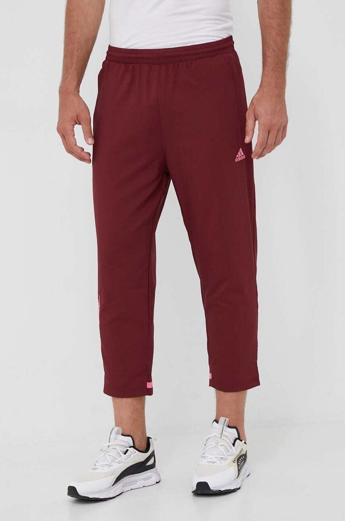 adidas nadrág sima burgundia HY1289