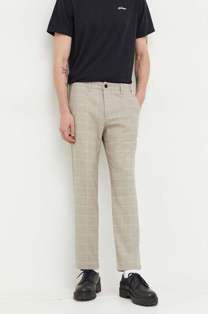 Hollister Co. spodnie wzorzyste beżowy KI330.3064.408