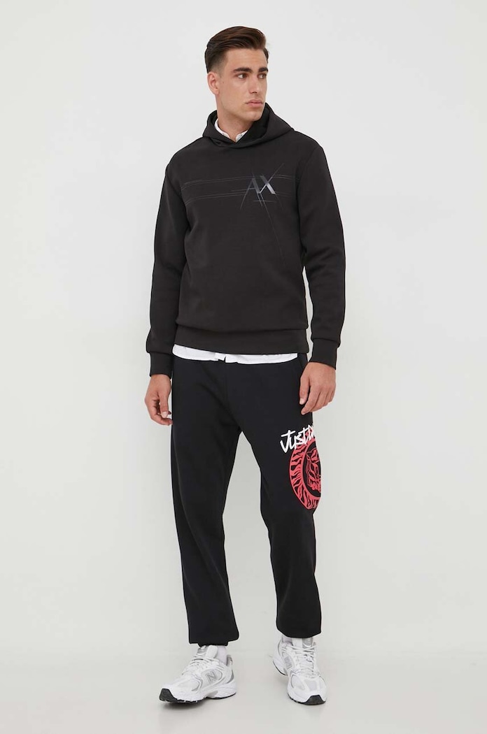 Βαμβακερό παντελόνι Just Cavalli 75OAAG02.CF302 μαύρο AW23