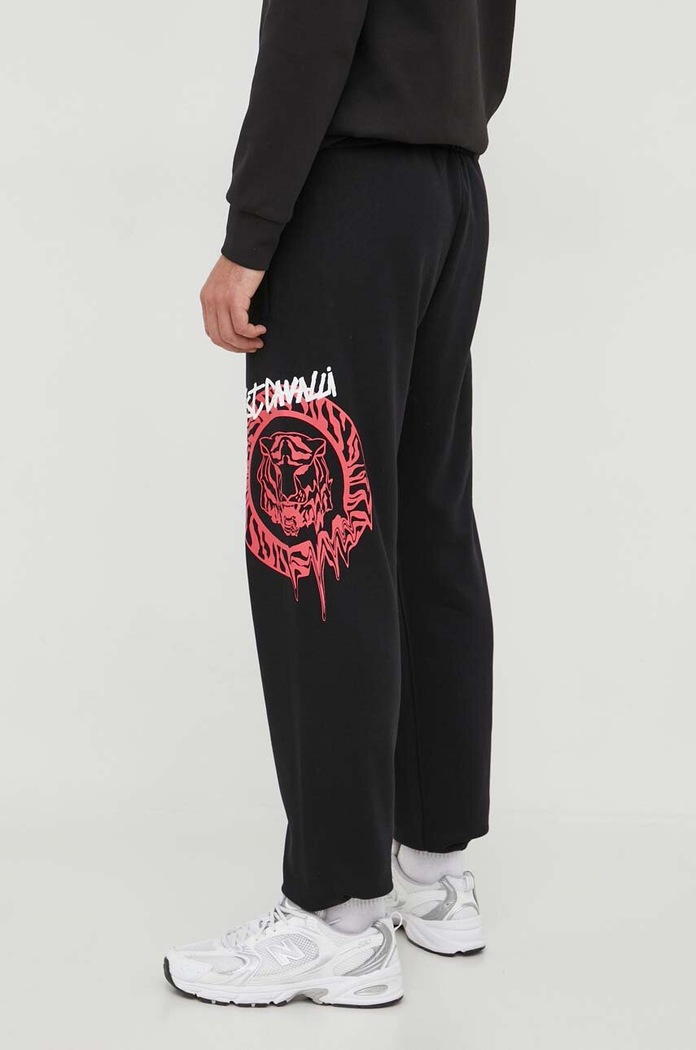 Ρούχα Βαμβακερό παντελόνι Just Cavalli 75OAAG02.CF302 μαύρο