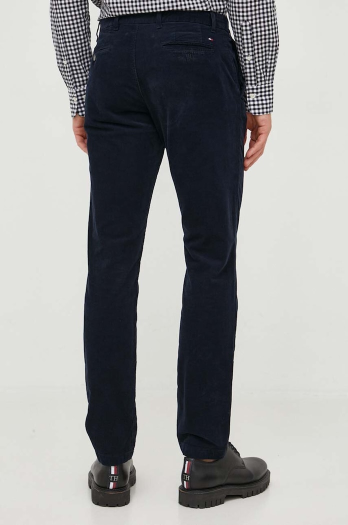 Odzież Tommy Hilfiger spodnie sztruksowe MW0MW32932 granatowy