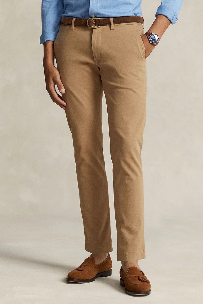 Polo Ralph Lauren spodnie z elastanem beżowy 710884828