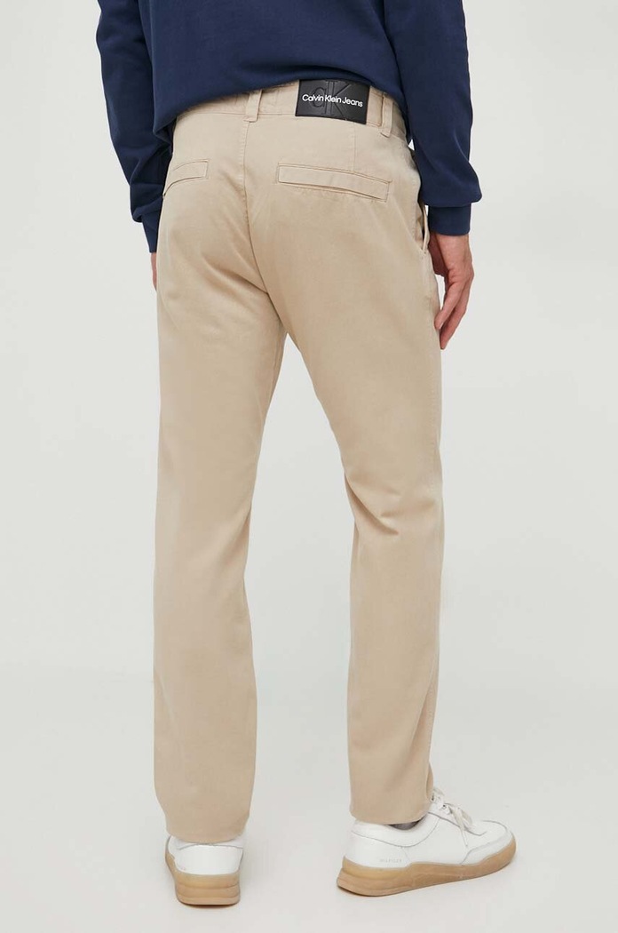 Odzież Calvin Klein Jeans spodnie bawełniane J30J324041 beżowy