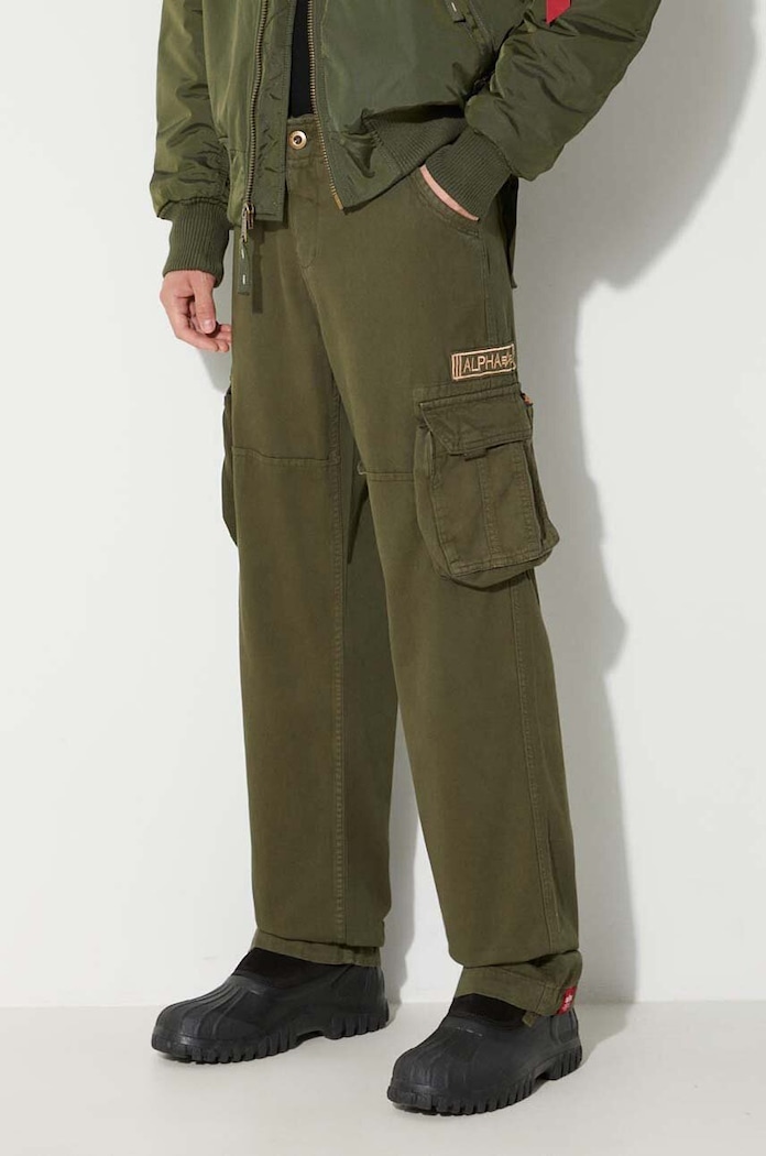 Bavlněné kalhoty Alpha Industries Jet Pant zelená 101212.142