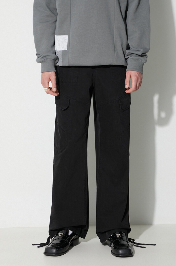 A-COLD-WALL* cotton trousers ANDO CARGO PANT black ACWMB209A