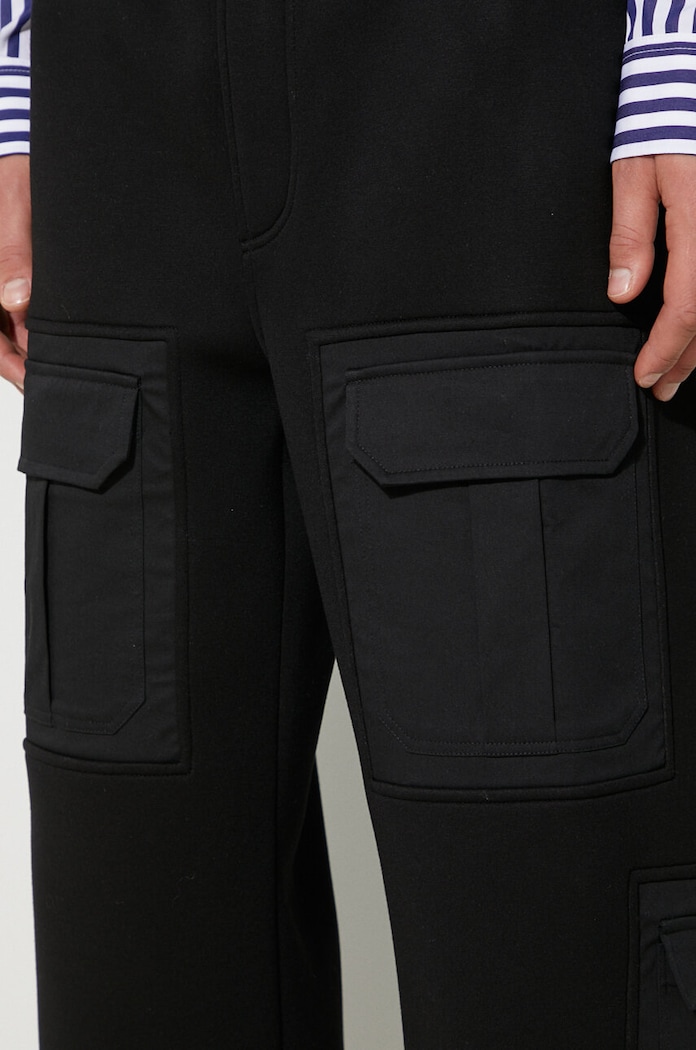 Neil Barett pantaloni de trening FIREMAN LOOSE CARGO PBJP072H.V512C.01 negru
