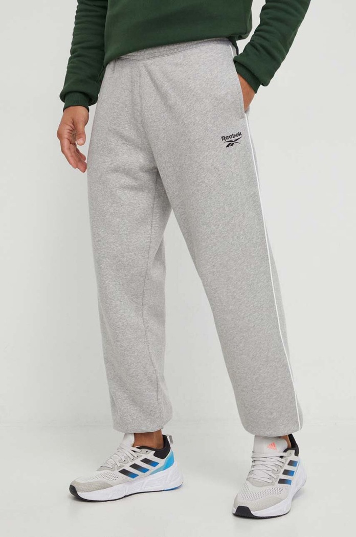 Reebok spodnie dresowe dzianina szary 100070579