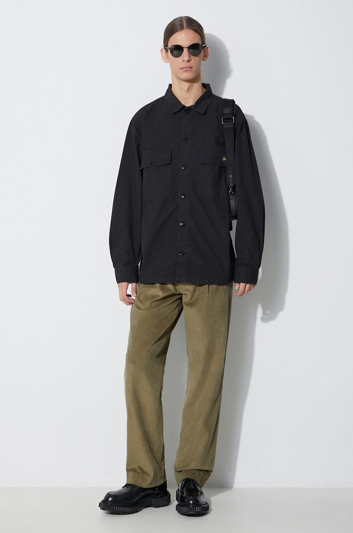 Hlače od samta Maharishi Loose Chino 4568.OLIVE zelena AW23
