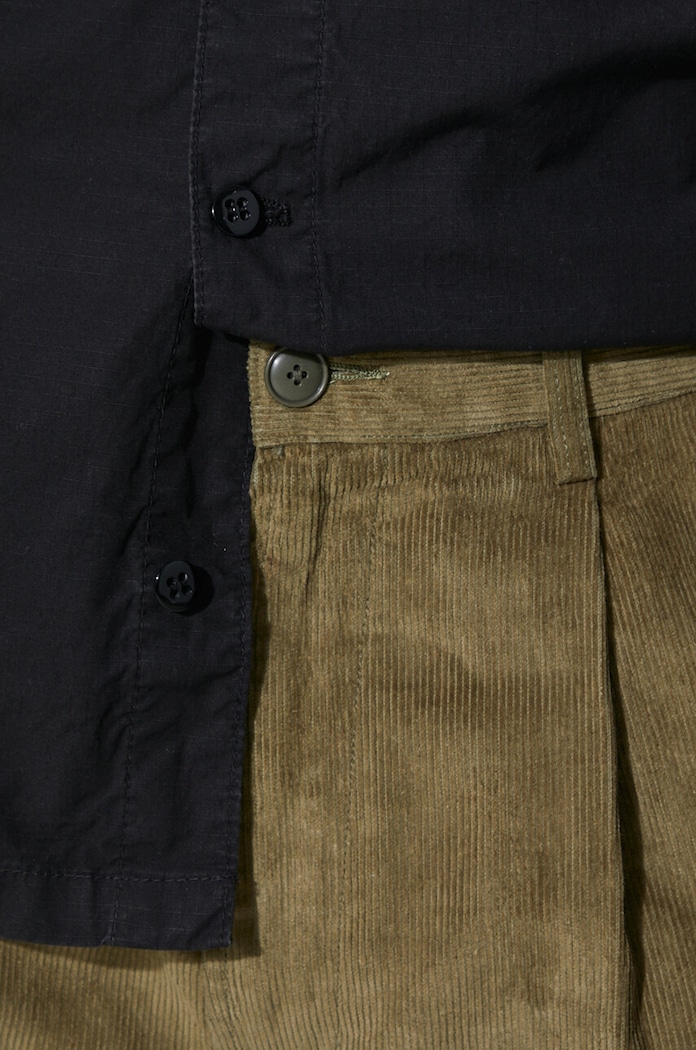 Hlače od samta Maharishi Loose Chino 4568.OLIVE zelena