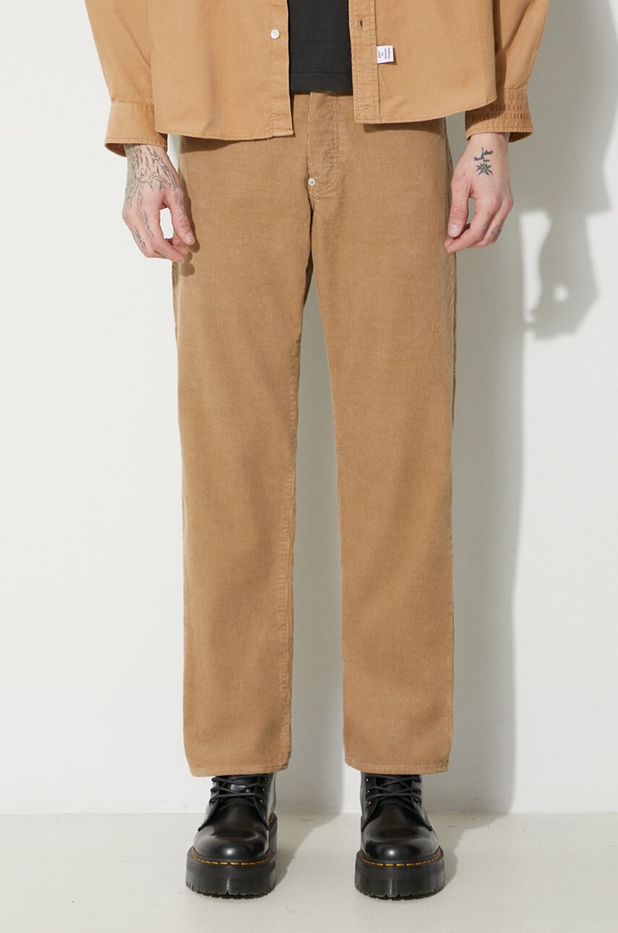Κοτλέ παντελόνι Human Made Corduroy Work βαμβάκι μπεζ HM26PT013