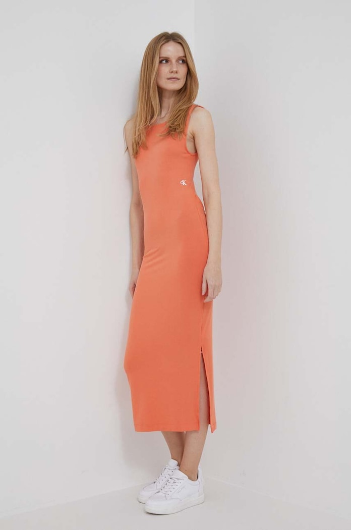 Oblačila Obleka Calvin Klein Jeans J20J221409 oranžna
