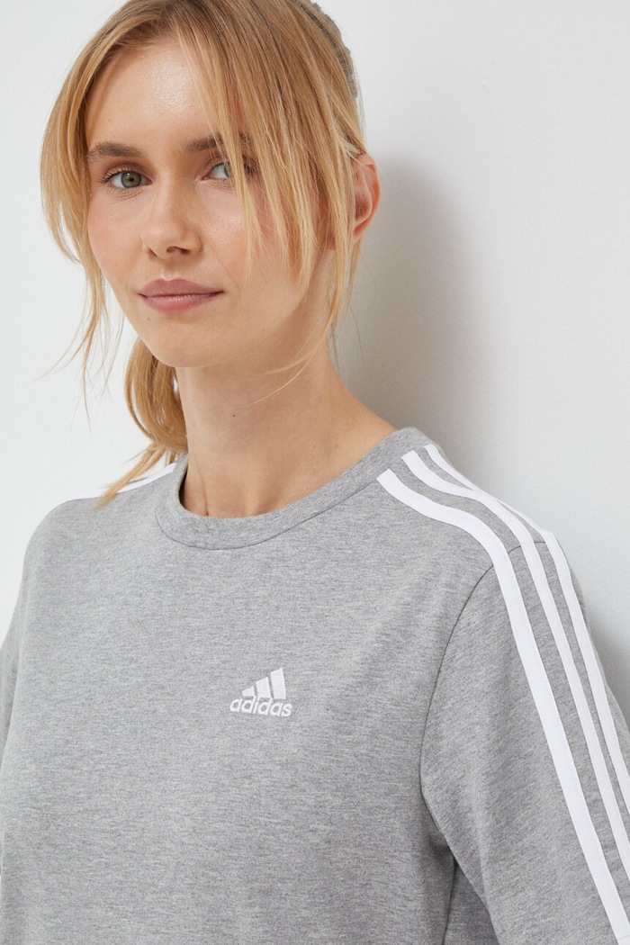 adidas sukienka bawełniana szary HR4924