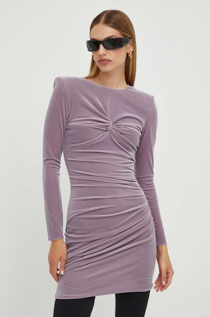 Elisabetta Franchi sukienka z elastanem fioletowy AB48337E2