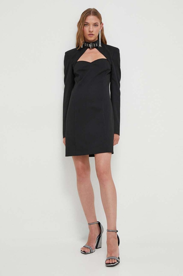 Moschino Jeans sukienka z domieszką wełny 0413.8768 czarny AW23