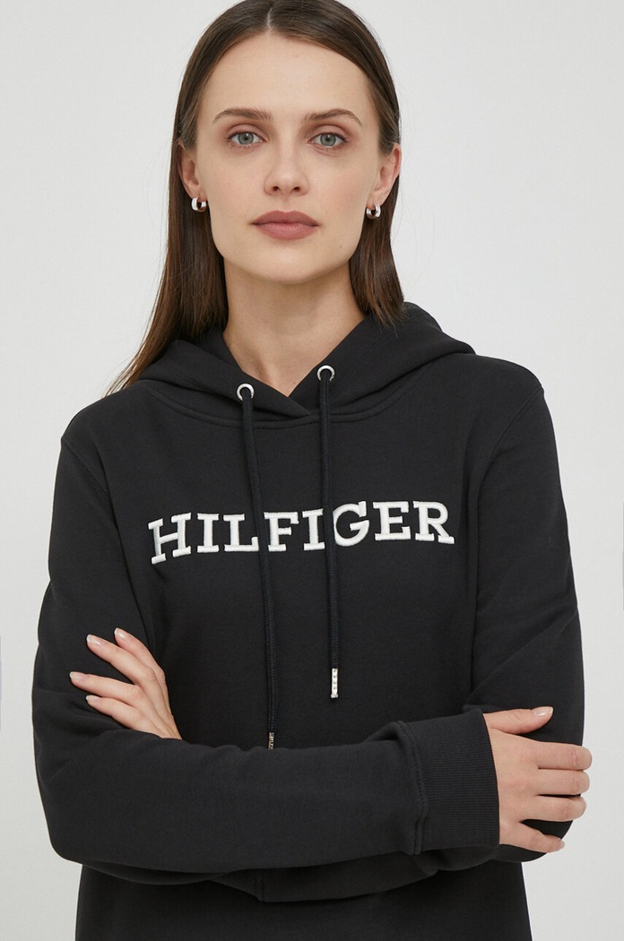 Tommy Hilfiger sukienka bawełniana czarny WW0WW40344
