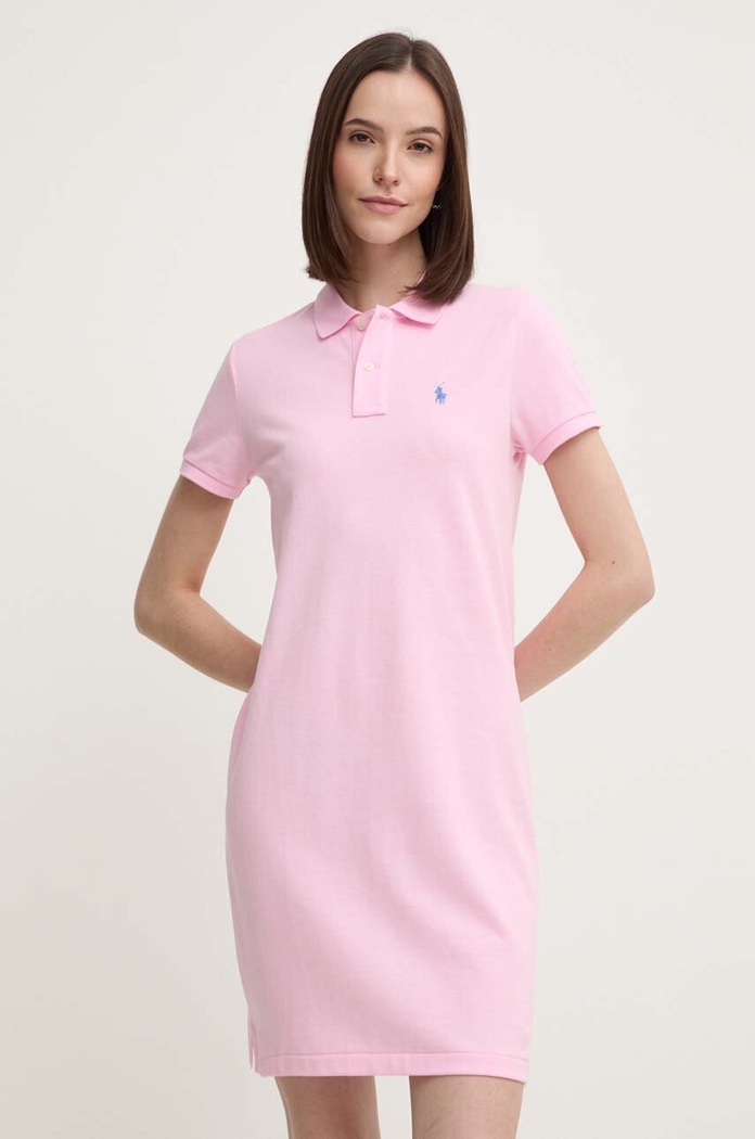 Bavlněné šaty Polo Ralph Lauren mini růžová 211799490
