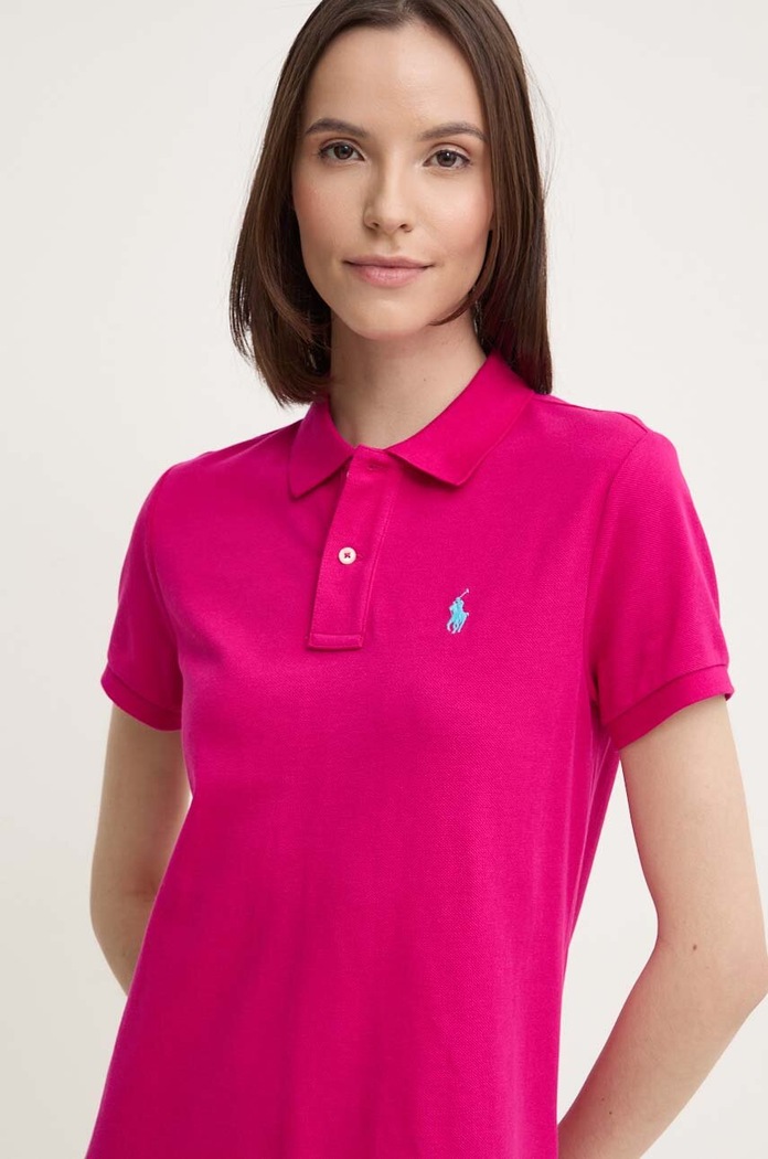Βαμβακερό φόρεμα Polo Ralph Lauren ροζ 211799490