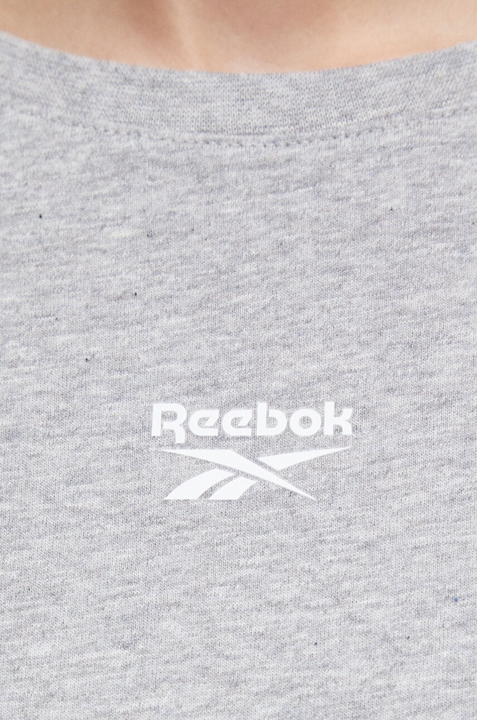 Bombažna obleka Reebok 100037530 siva