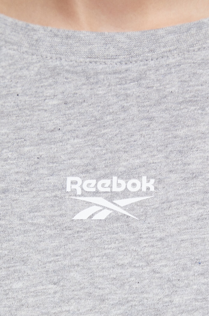 Bombažna obleka Reebok 100037530 siva