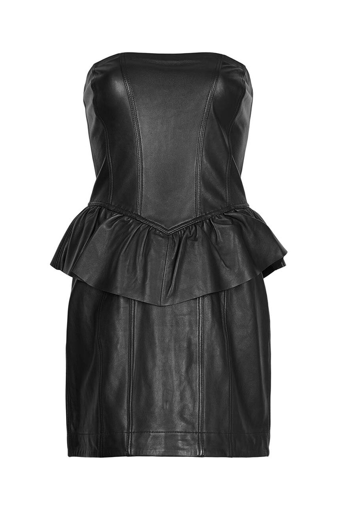 Кожена рокля AllSaints WL068Z CASSIE LEA RUFFLE DR WL068Z