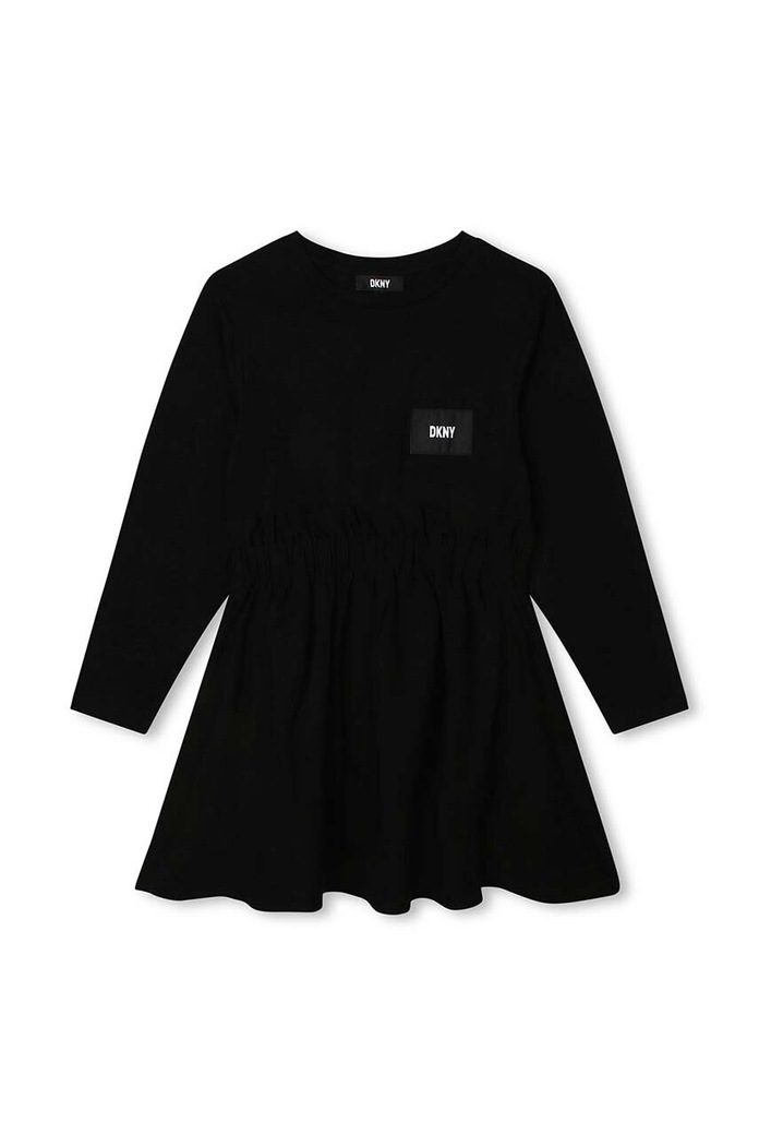 Dječja haljina Dkny pletivo crna D32895.162.174