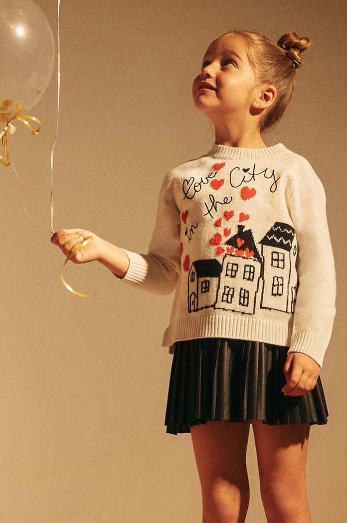 Mayoral sweter dziecięcy z domieszką wełny beżowy 4923.6D.Mini.9BYX