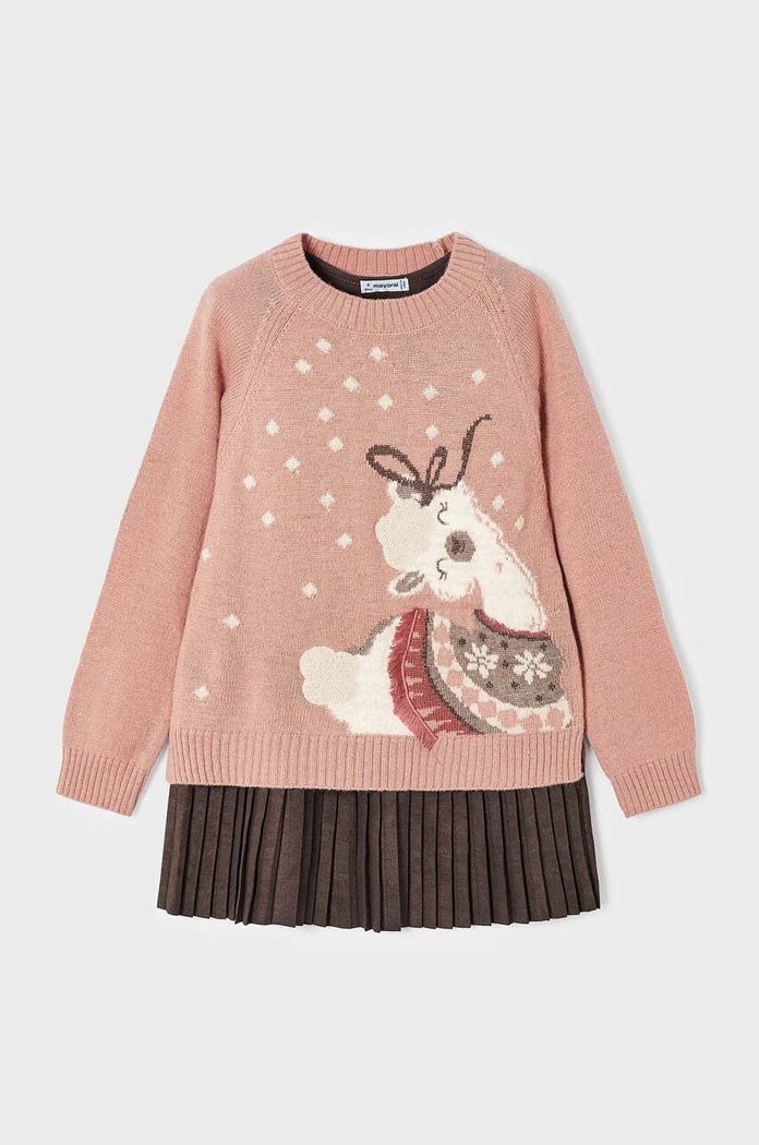Mayoral sweter dziecięcy z domieszką wełny różowy 4923.6D.Mini.9BYX