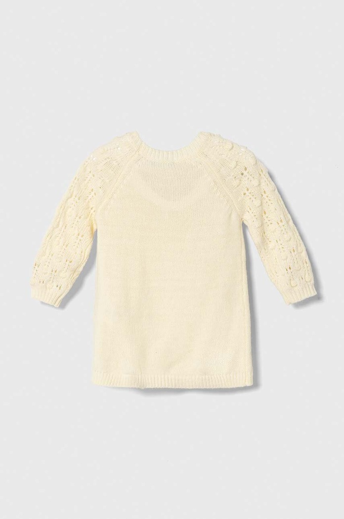 United Colors of Benetton sukienka z domieszką wełny dziecięca 1UTKCV002.P.SEASONAL beżowy AW23