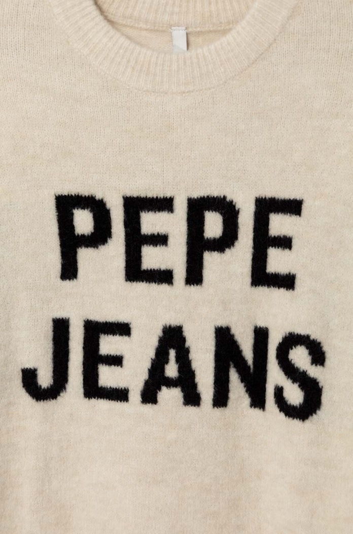 Fete Pepe Jeans Rochie din amestec de lână pentru copii PG951647 bej
