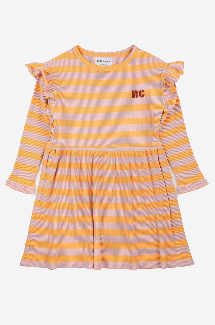 Dječja haljina Bobo Choses 223AC102 zlatna AW23
