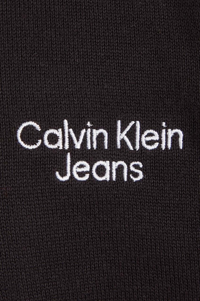 Otroški bombažen pulover Calvin Klein Jeans črna IB0IB01331.9BYX