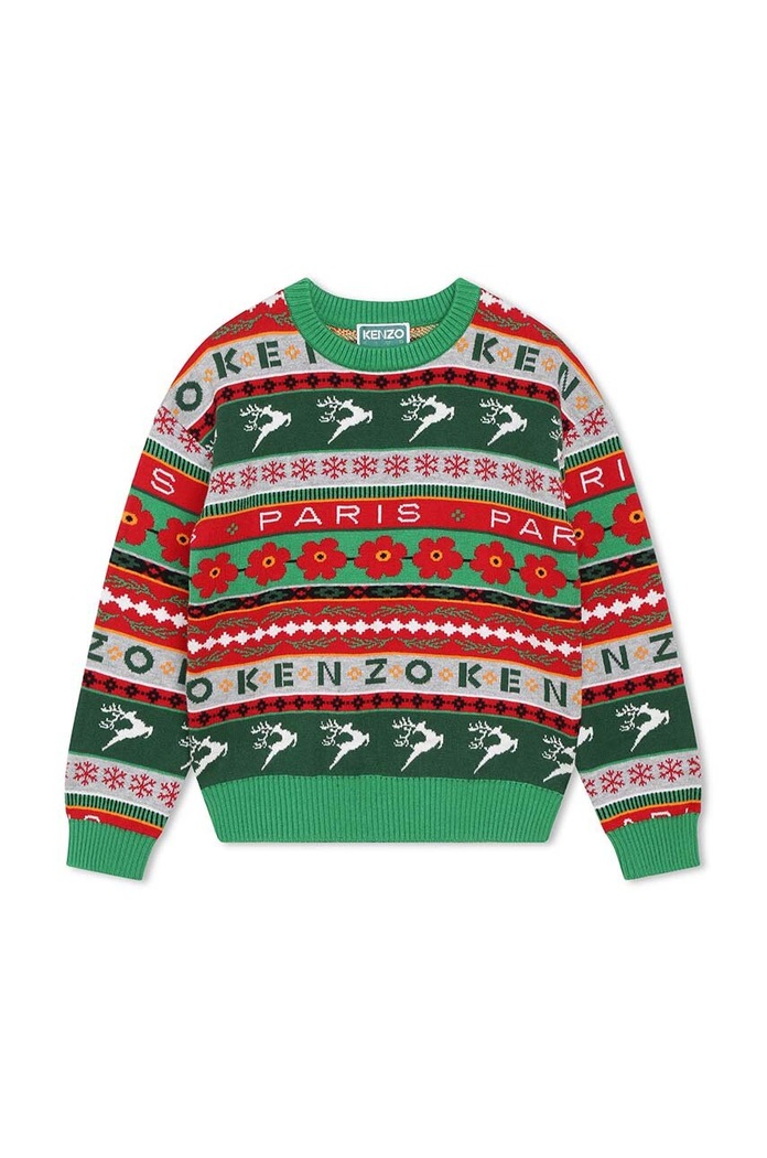 Kenzo Kids sweter dziecięcy K25885.102.108 zielony AW23