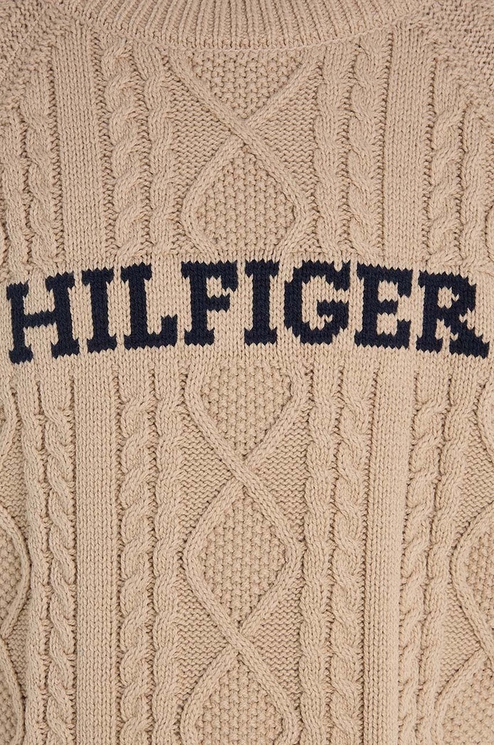 Детски пуловер Tommy Hilfiger бежов KB0KB08513.128.176.9BYX