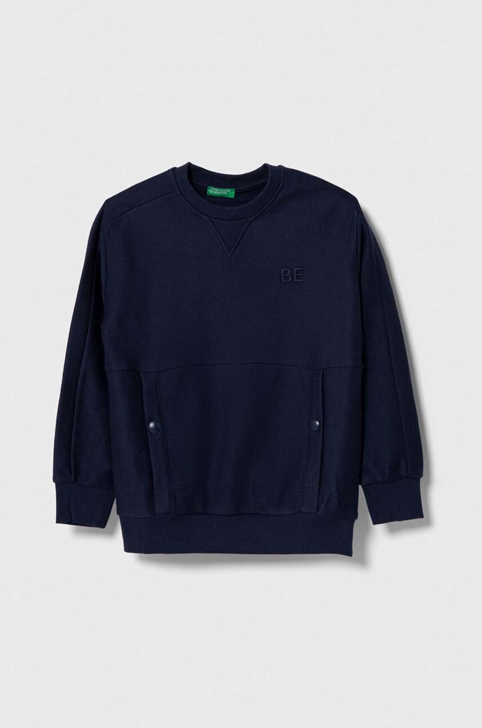 United Colors of Benetton bluza bawełniana dziecięca bawełna granatowy 3ITZC10E3.G.SEASONAL