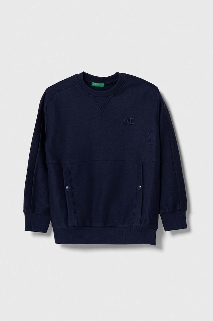 United Colors of Benetton bluza bawełniana dziecięca bawełna granatowy 3ITZC10E3.G.SEASONAL