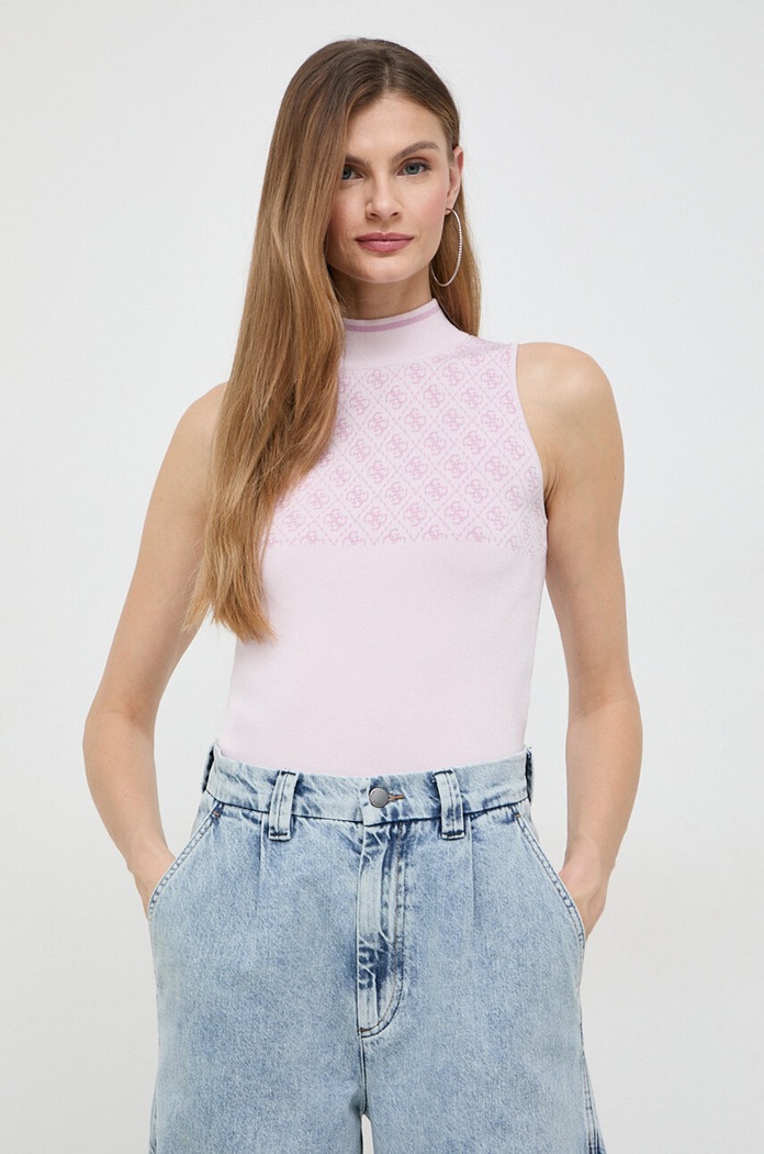 Top Guess Z elastanom roza W3YR26.Z37K0