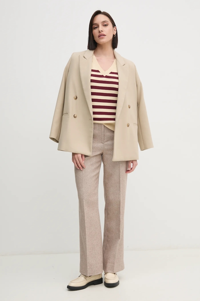 Tommy Hilfiger svetr dámský s bavlnou WW0WW40098 béžová SS26
