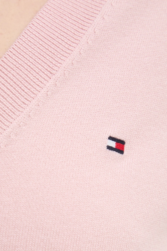 Tommy Hilfiger sweter damski z bawełną WW0WW40098 różowy