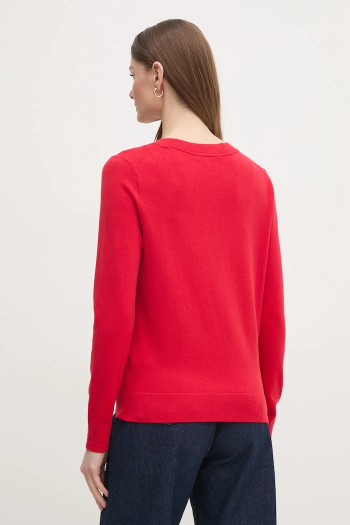 Odzież Tommy Hilfiger sweter damski z bawełną WW0WW40098 czerwony