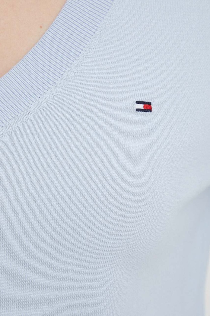 Tommy Hilfiger svetr dámský s bavlnou WW0WW40098 modrá