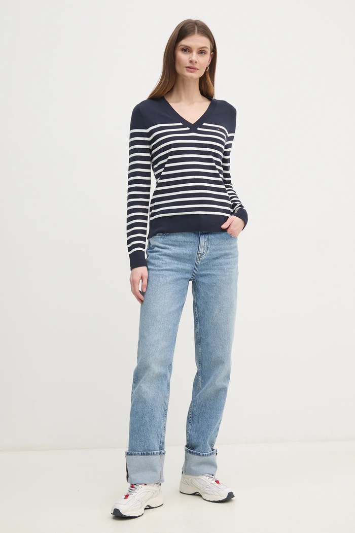 Svetr Tommy Hilfiger WW0WW40098 námořnická modř SS26