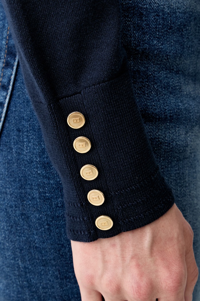Tommy Hilfiger svetr dámský s bavlnou WW0WW40098 námořnická modř