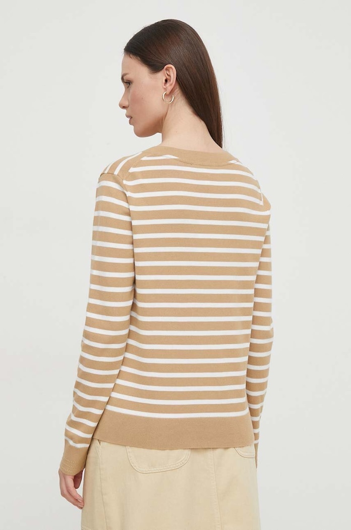 Oblečení Tommy Hilfiger svetr dámský s bavlnou WW0WW40098 hnědá