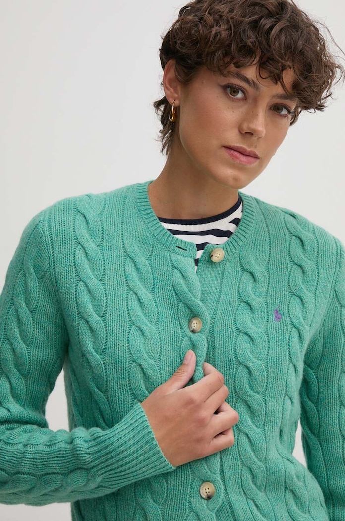 Vlněný svetr Polo Ralph Lauren zelená 211910443