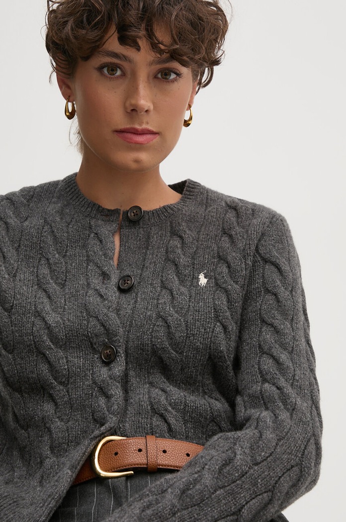 Вълнена жилетка Polo Ralph Lauren сив 211910443