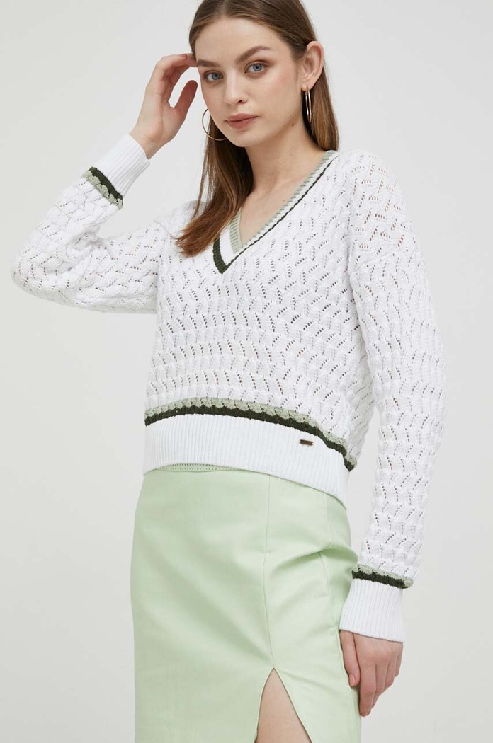 Pepe Jeans sweter bawełniany bawełna biały PL702018.800