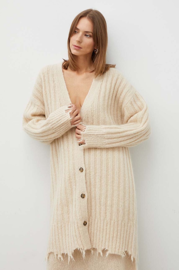 Vlnený kardigán Herskind 4926970 béžová AW23