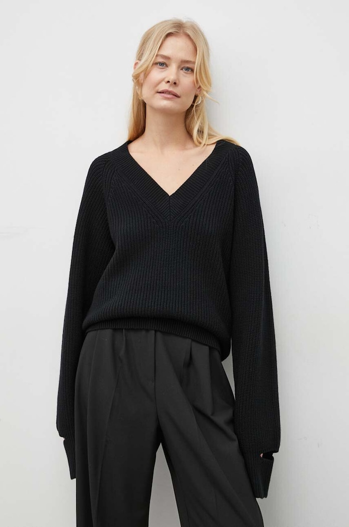 Herskind sweter wełniany czarny 4918990
