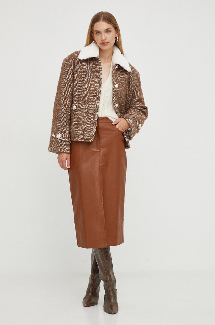 Custommade kardigan wełniany 999235359 beżowy AW23