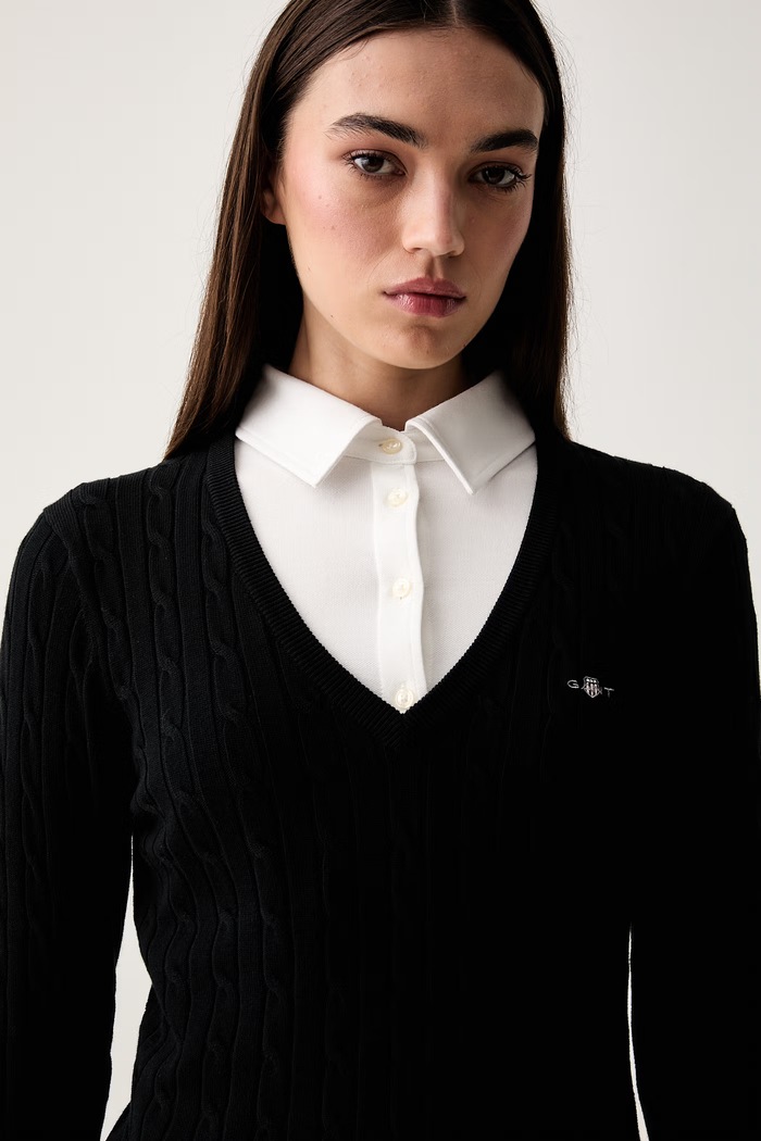 Gant sweter damski z bawełną czarny 4800101